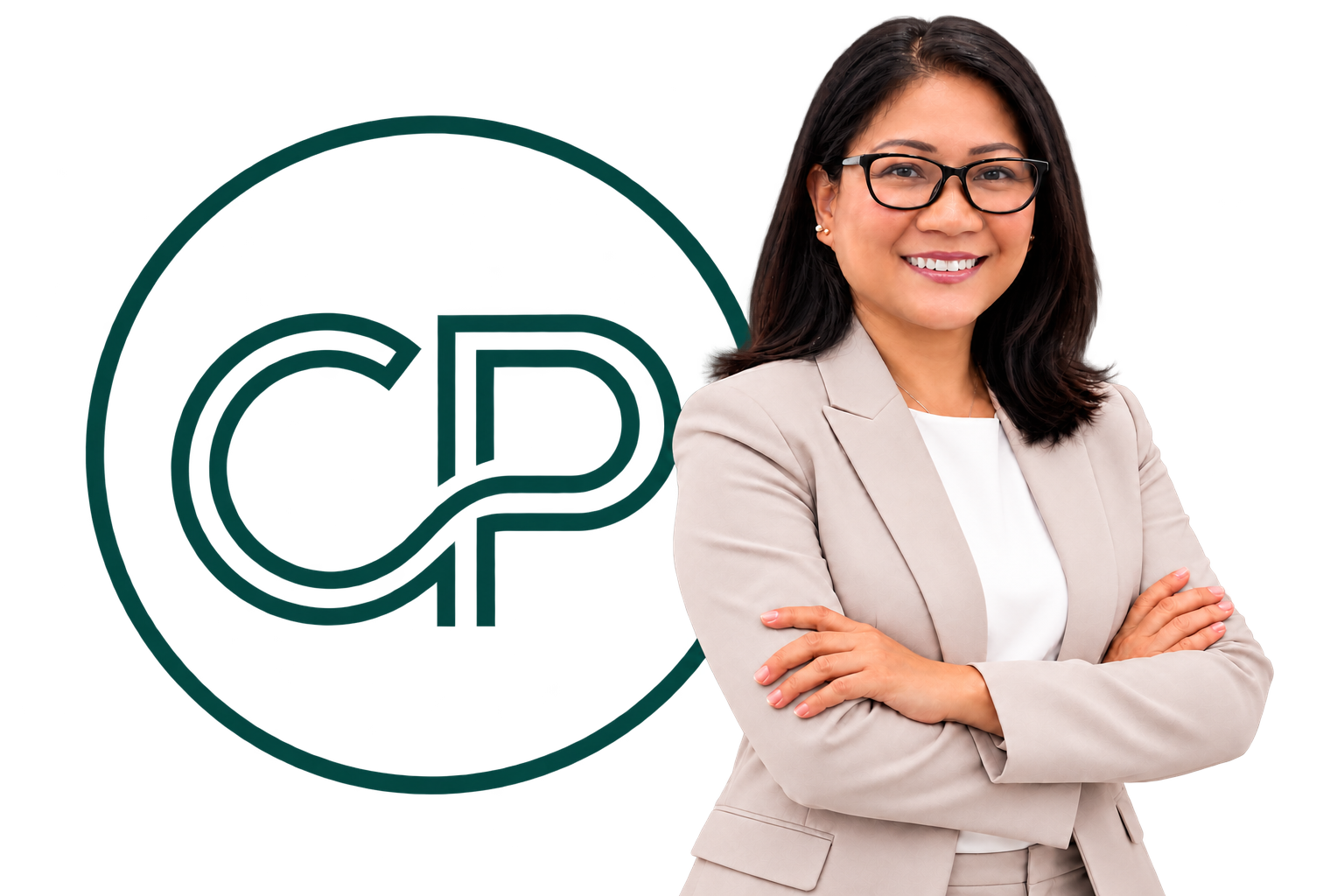 Cherry Pacris with teal CP monogram